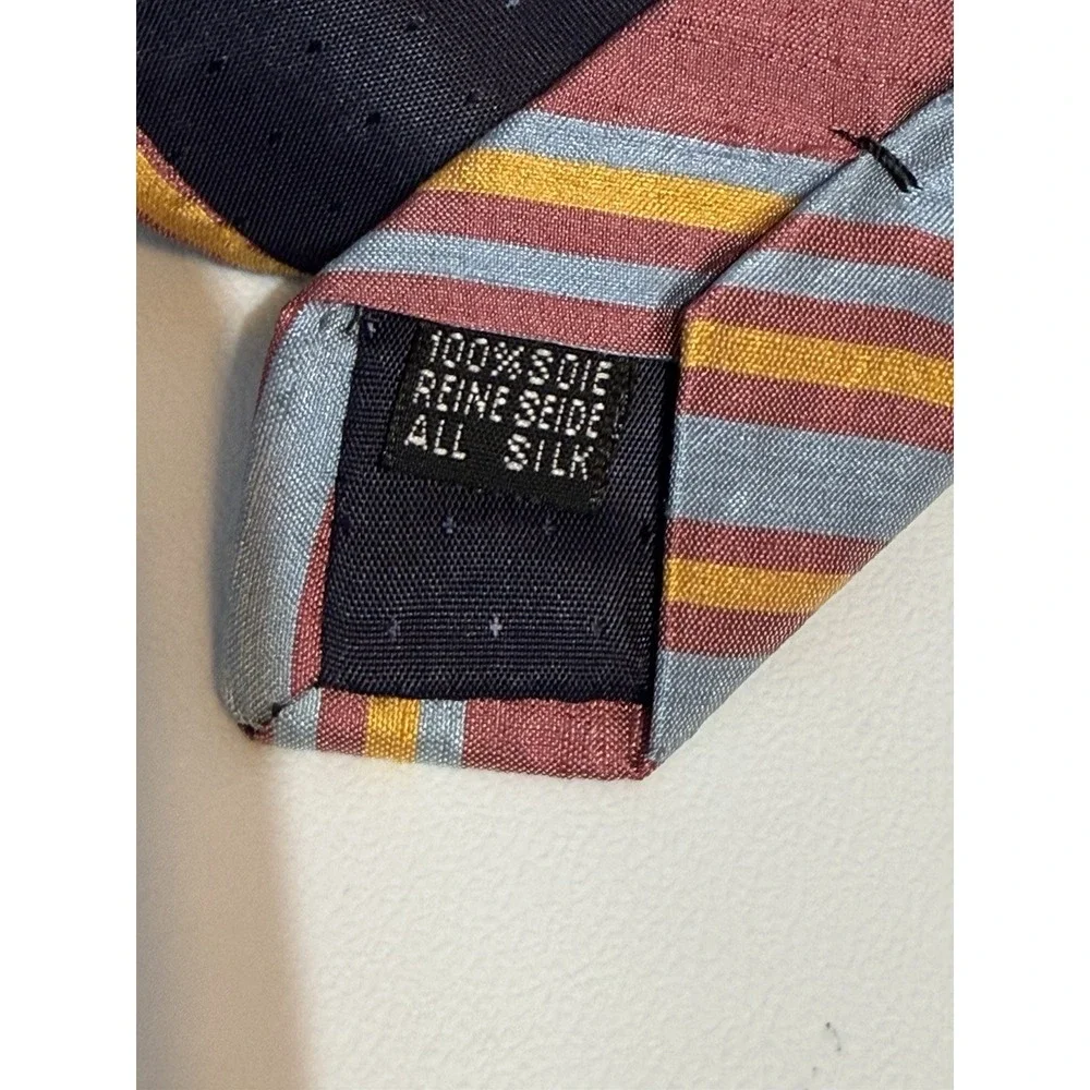 Vintage Biella G. Vatta Collezioni 100% Silk Neck Tie Striped Made In Italy